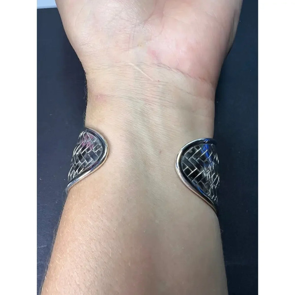 Sterling silver braided cuff bracelet - Picture 6 of 11